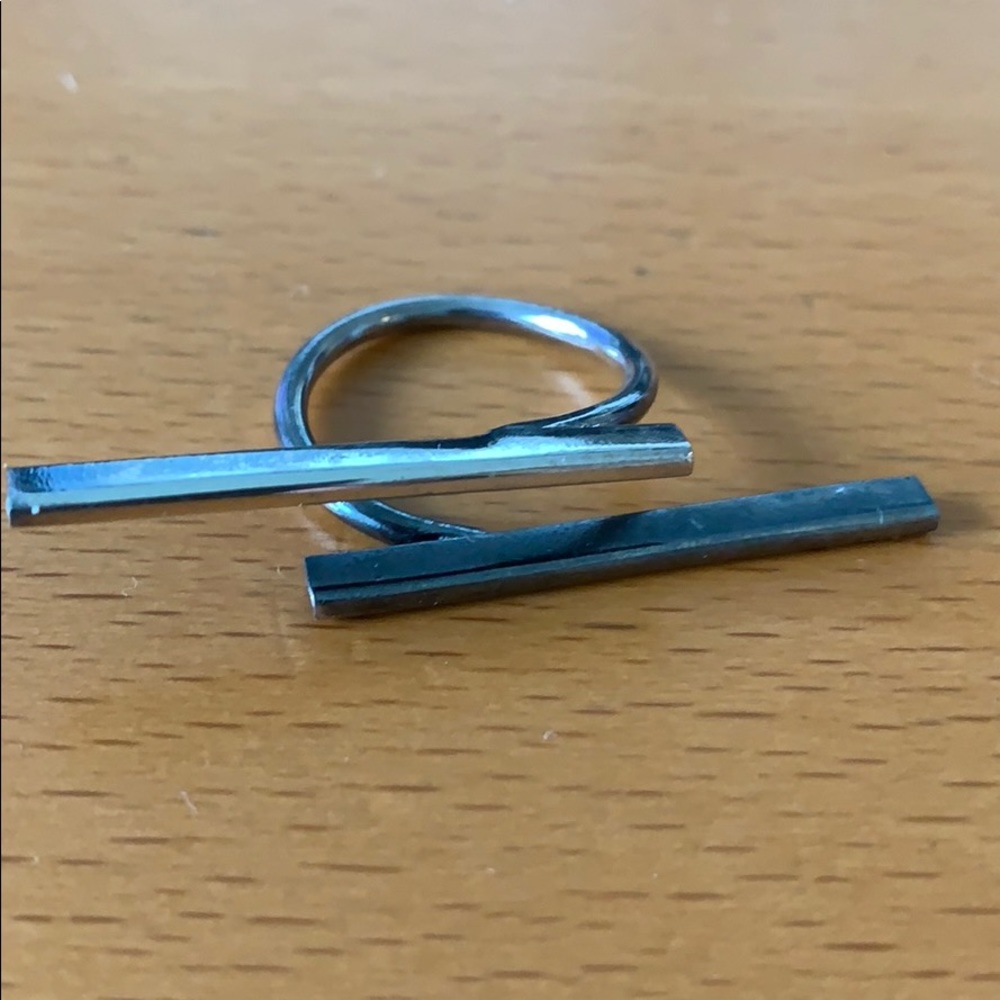 Silver Geometric Ring - image 2